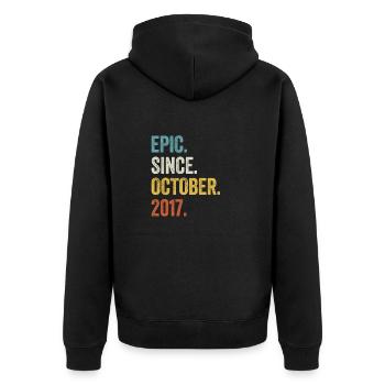 6 Years Epic Since October 2017 6th Birthday - Unisex Premium Organic Zip Hoodie - black - Back - Nico (187cm)