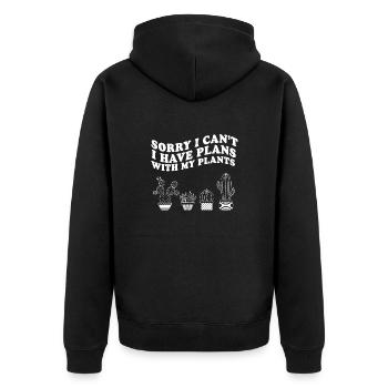 Je ne peux pas J’ai des projets avec mes plantes Cactus Plant - Veste à capuche bio Premium Unisexe - noir - Dos - Nico (187cm)