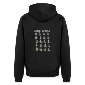 Lang leben die Hexen - Unisex Premium Bio Zip Hoodie - Schwarz - Hinten - Nico (187cm)