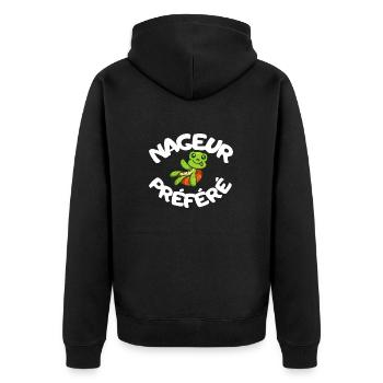 nageur préféré humour - Veste à capuche bio Premium Unisexe - noir - Dos - Nico (187cm)