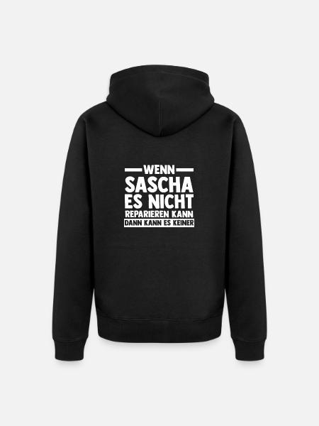 Sascha - Unisex Premium Bio Zip Hoodie - Schwarz