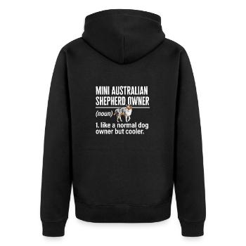 Miniature Australian Shepherd - Unisex Premium Organic Zip Hoodie - black - Back - Nico (187cm)