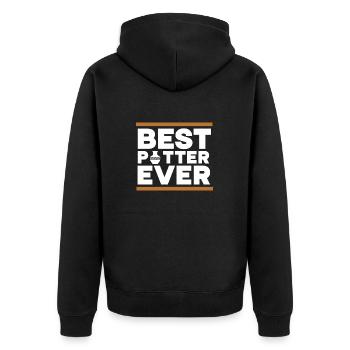 Töpferei Töpfern Töpfer Künstler Lehm - Unisex Premium Bio Zip Hoodie - Schwarz - Hinten - Nico (187cm)