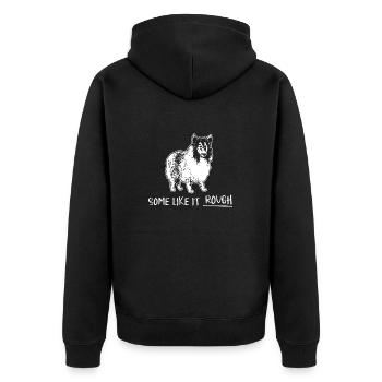 Collie à poil long Collie rugueux Chien - Veste à capuche bio Premium Unisexe - noir - Dos - Nico (187cm)