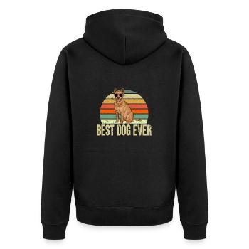 Australian Cattle Dog Red Blue Heeler - Unisex Premium Bio Zip Hoodie - Schwarz - Hinten - Nico (187cm)