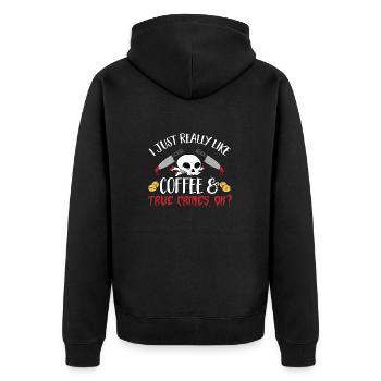 Wahre Verbrechen Podcaster True Crime Podcast - Unisex Premium Bio Zip Hoodie - Schwarz - Hinten - Nico (187cm)