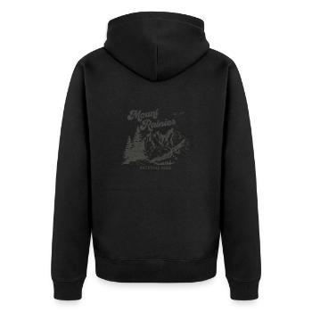 Mount Rainier Nationla Park Washington Berge - Unisex Premium Bio Zip Hoodie - Schwarz - Hinten - Nico (187cm)