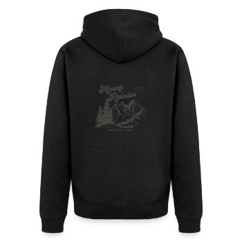 Mount Rainier Nationla Park Washington Berge - Unisex Premium Bio Zip Hoodie - Schwarz - Hinten - Nico (187cm)