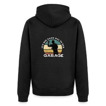Dart Darts Spruch & Dartpfeil für Dartspieler - Unisex Premium Bio Zip Hoodie - Schwarz - Hinten - Nico (187cm)