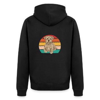 Cairn Terrier Hund - Unisex Premium Bio Zip Hoodie - Schwarz - Hinten - Nico (187cm)