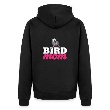 Graupapagei African Grey Parrot Papagei - Unisex Premium Organic Zip Hoodie - black - Back - Nico (187cm)