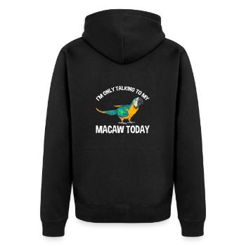 Yellow-breasted Macaw Parrot Blue And Yellow Macaw - Unisex Premium Organic Zip Hoodie - black - Back - Nico (187cm)