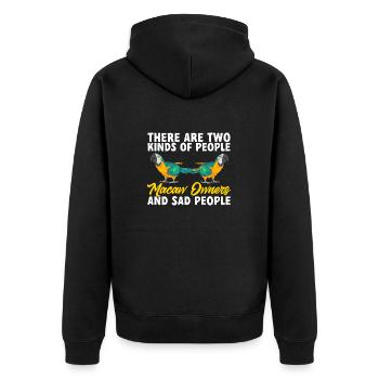 Yellow-breasted Macaw Parrot Blue And Yellow Macaw - Unisex Premium Organic Zip Hoodie - black - Back - Nico (187cm)