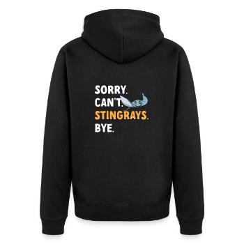 Stachelrochen Mantarochen Ozean Rochen - Unisex Premium Bio Zip Hoodie - Schwarz - Hinten - Nico (187cm)