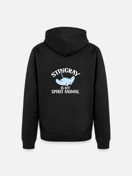 Stingrays Manta Rays Ocean Rays - Unisex Premium Organic Zip Hoodie - black