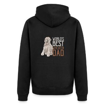 Irish Soft Coated Wheaten Terrier - Unisex Premium Bio Zip Hoodie - Schwarz - Hinten - Nico (187cm)