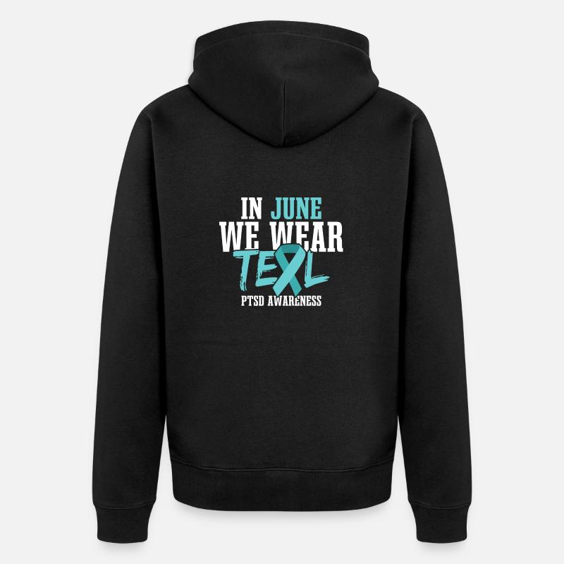 PTBS-Bewusstsein - Unisex Premium Bio Zip Hoodie - Schwarz