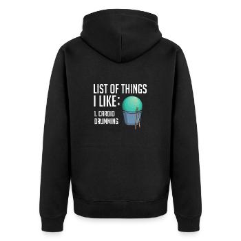 Cardio Drumming Gym Fitness Class Workout - Unisex Premium Organic Zip Hoodie - black - Back - Nico (187cm)
