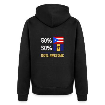 Barbados Flagge Barbadier Bajan - Unisex Premium Bio Zip Hoodie - Schwarz - Hinten - Nico (187cm)