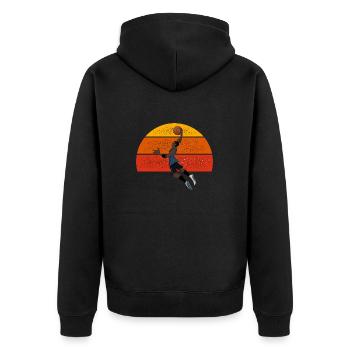 vintage basketball -cadeau fan de basketball - Veste à capuche bio Premium Unisexe - noir - Dos - Nico (187cm)