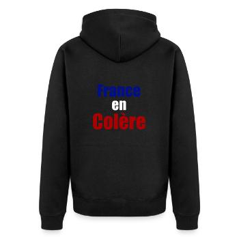 France en colère - Veste à capuche bio Premium Unisexe - noir - Dos - Nico (187cm)