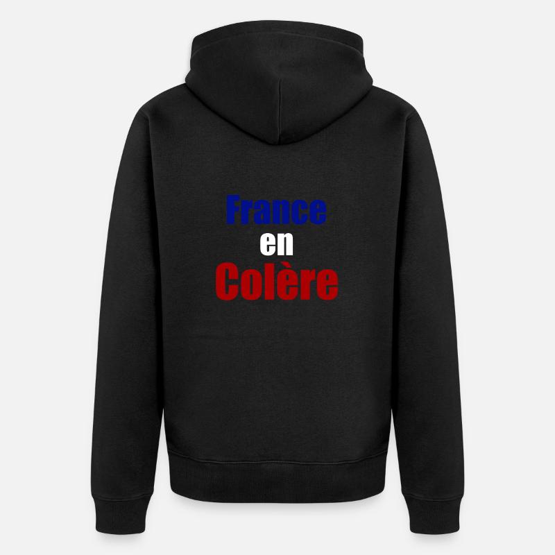 France en colère - Veste à capuche bio Premium Unisexe - noir