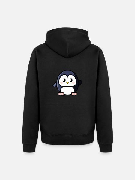 Mignon pingouin agitant - Veste à capuche bio Premium Unisexe - noir