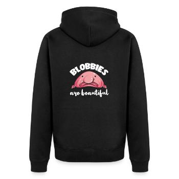 Poisson blob - Veste à capuche bio Premium Unisexe - noir - Dos - Nico (187cm)