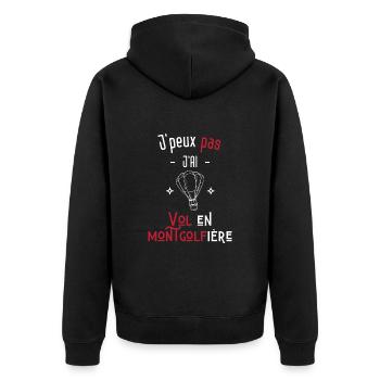 j'peux pas j'ai vol en montgolfière - Veste à capuche bio Premium Unisexe - noir - Dos - Nico (187cm)