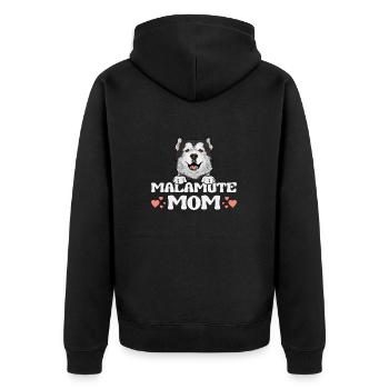 Alaskan Malamute Dog - Unisex Premium Organic Zip Hoodie - black - Back - Nico (187cm)