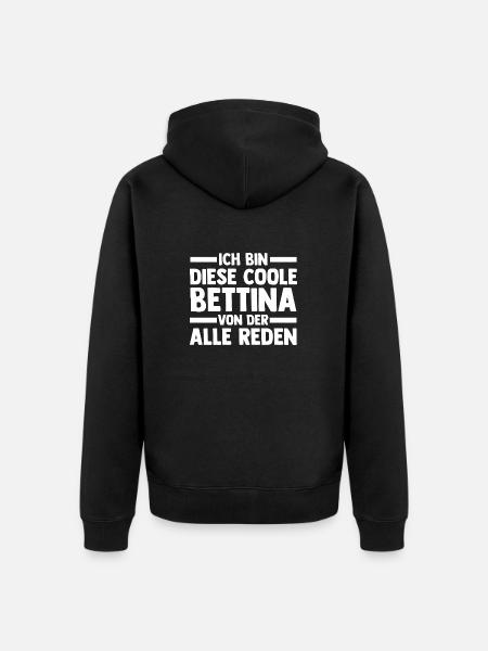 Bettina - Unisex Premium Bio Zip Hoodie - Schwarz