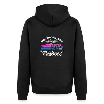 Discgolf Disc Golf Frisbee - Unisex Premium Organic Zip Hoodie - black - Back - Nico (187cm)