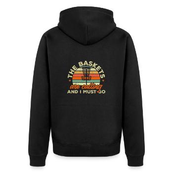 Discgolf Disc Golf Frisbee - Unisex Premium Organic Zip Hoodie - black - Back - Nico (187cm)