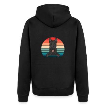 Scottish Terrier Scottie Dog - Unisex Premium Organic Zip Hoodie - black - Back - Nico (187cm)