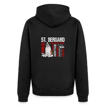 Saint-Bernard Chien Saint-Bernard - Veste à capuche bio Premium Unisexe - noir - Dos - Nico (187cm)