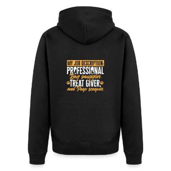 Haustierbetreuung Katze Hund Haustiersitter - Unisex Premium Bio Zip Hoodie - Schwarz - Hinten - Nico (187cm)