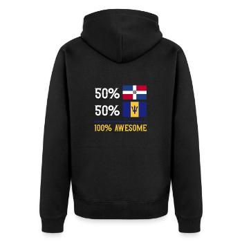 Barbados flag Barbadian bayan - Unisex Premium Organic Zip Hoodie - black - Back - Nico (187cm)