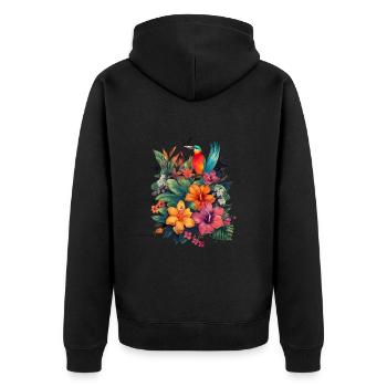 Floristin für eine Floristin - Unisex Premium Bio Zip Hoodie - Schwarz - Hinten - Nico (187cm)