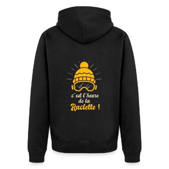 ski et raclette cadeau humour ski skieur sport - Veste à capuche bio Premium Unisexe - noir - Dos - Nico (187cm)