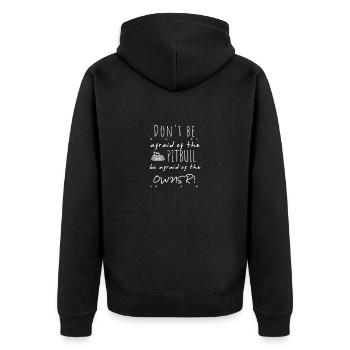 Pitbull Haben Sie keine Angst vor Pitbull Haben Sie Angst vor - Unisex Premium Bio Zip Hoodie - Schwarz - Hinten - Nico (187cm)