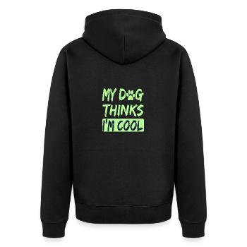 Amoureux des chiens Humour Mon chien pense que je suis cool Amoureux des chiens - Veste à capuche bio Premium Unisexe - noir - Dos - Nico (187cm)