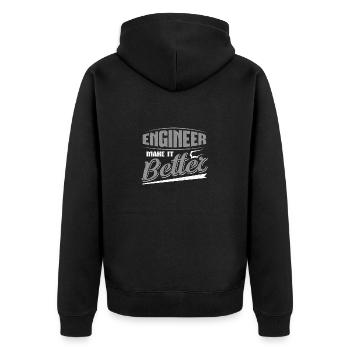 Engineer Make it Better Engineer Gifts - Unisex Premium Organic Zip Hoodie - black - Back - Nico (187cm)