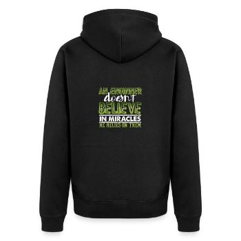 Engineer Gifts An Engineer Doesn't Believe in - Unisex Premium Organic Zip Hoodie - black - Back - Nico (187cm)