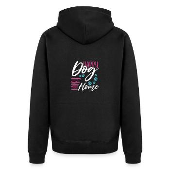 Happy Dog Happy Home Dog Lover Cadeau - Veste à capuche bio Premium Unisexe - noir - Dos - Nico (187cm)