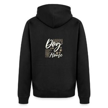 Happy Dog Happy Home Dog Lover Cadeaux - Veste à capuche bio Premium Unisexe - noir - Dos - Nico (187cm)