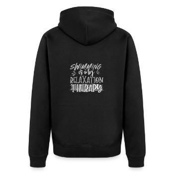 Cadeaux de nageur La natation est ma thérapie de relaxation - Veste à capuche bio Premium Unisexe - noir - Dos - Nico (187cm)