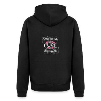 Cadeau nageur La natation est le remède pour tout - Veste à capuche bio Premium Unisexe - noir - Dos - Nico (187cm)