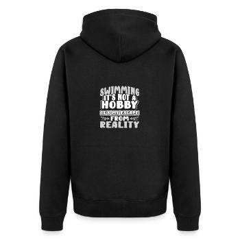 Cadeaux de nageur Natation Pas Hobby Escape de - Veste à capuche bio Premium Unisexe - noir - Dos - Nico (187cm)
