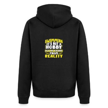 Nageur Cadeau Natation Pas Hobby Évasion de - Veste à capuche bio Premium Unisexe - noir - Dos - Nico (187cm)