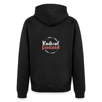 Frauen Inspriational Gabe Radikale feministische Gabe - Unisex Premium Bio Zip Hoodie - Schwarz - Hinten - Nico (187cm)